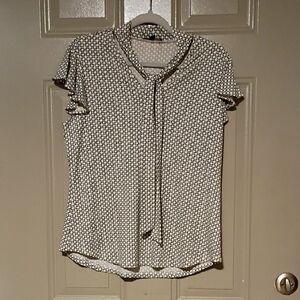 Adrianna Papell Women's Black and White Patterned Top